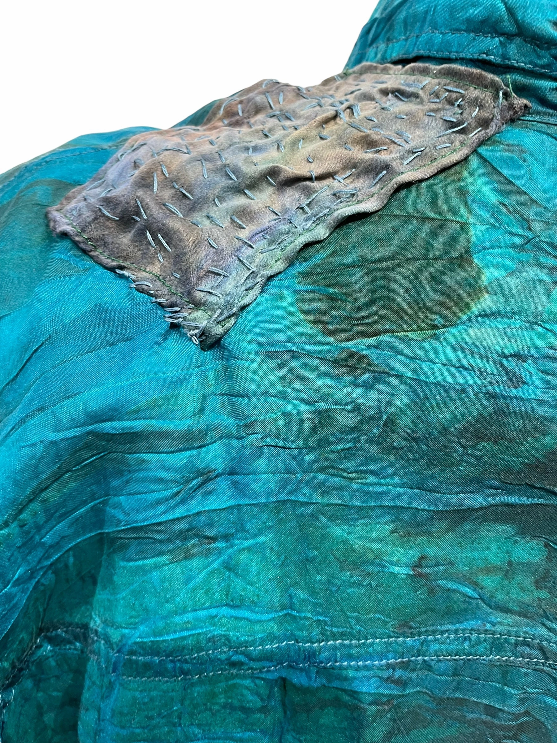 Silk eco dyed long sleeve blouse