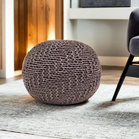 Streamdale Knit Weave Pouf - Modern Indoor/Outdoor Ottoman