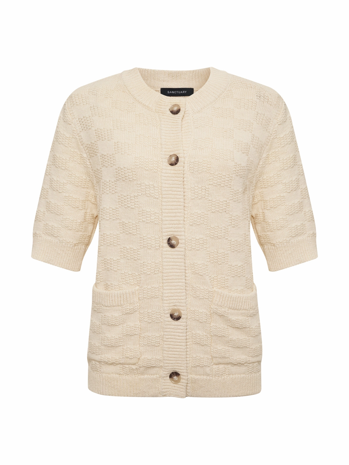 Textured Knitted Jacket Eco Natural