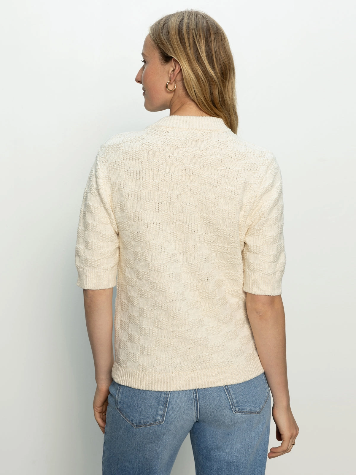 Textured Knitted Jacket Eco Natural