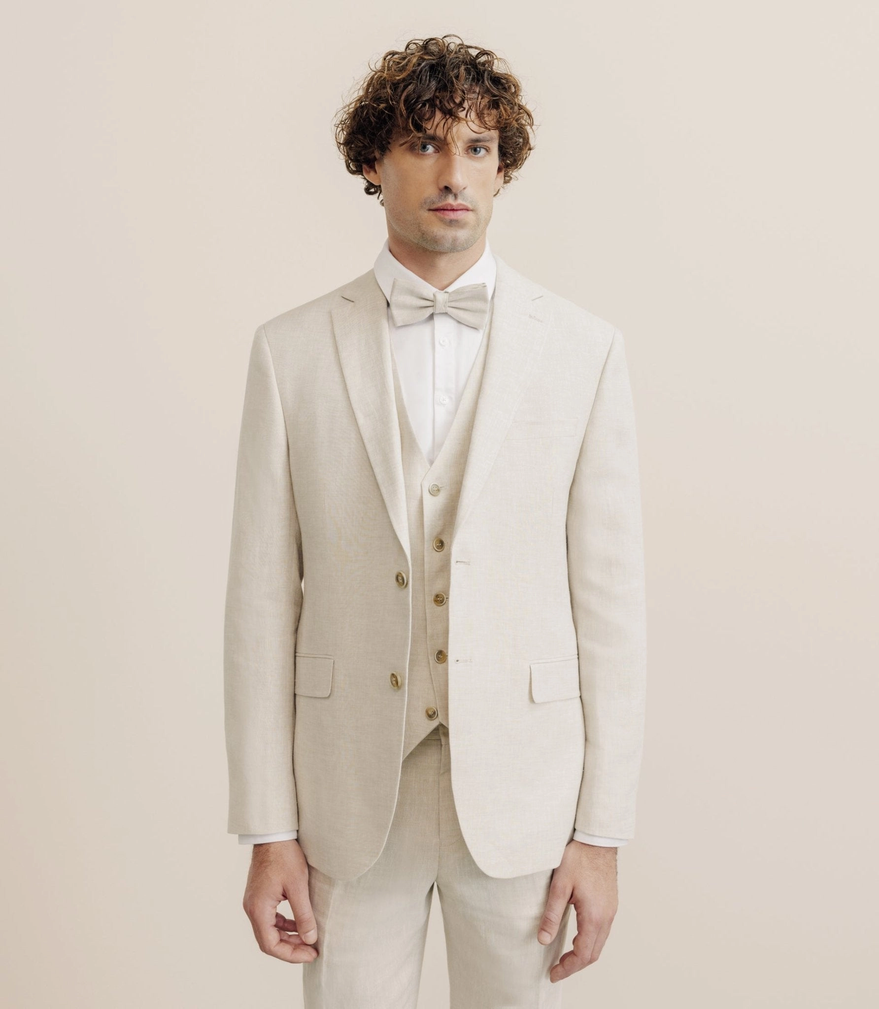 Veste ville 100% lin séparable beige