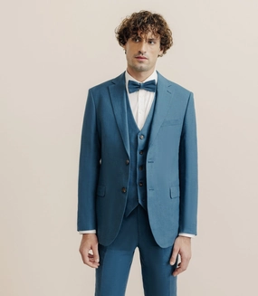 Veste ville 100% lin séparable bleu vert