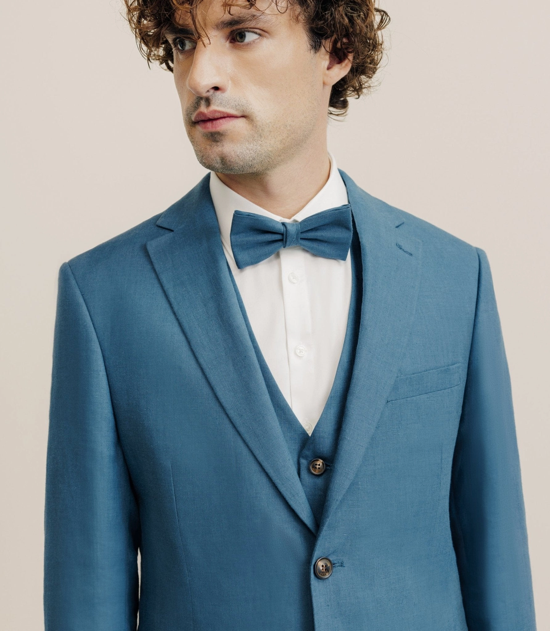 Veste ville 100% lin séparable bleu vert