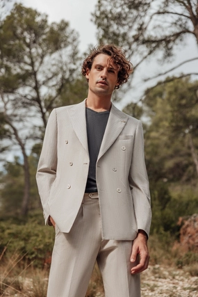 Veste ville croisée 6 boutons beige