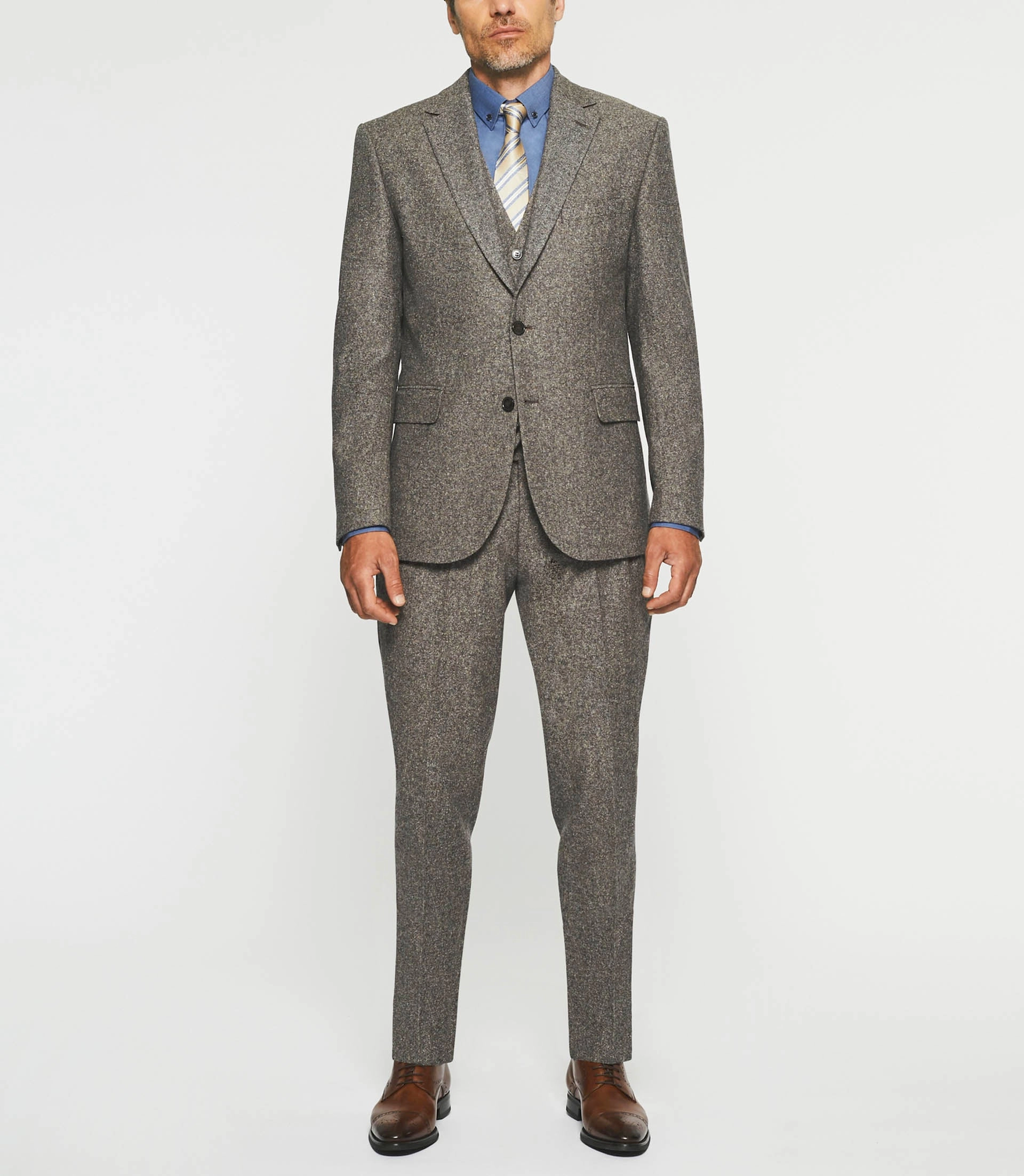 Veste ville en tweed marron SABLE