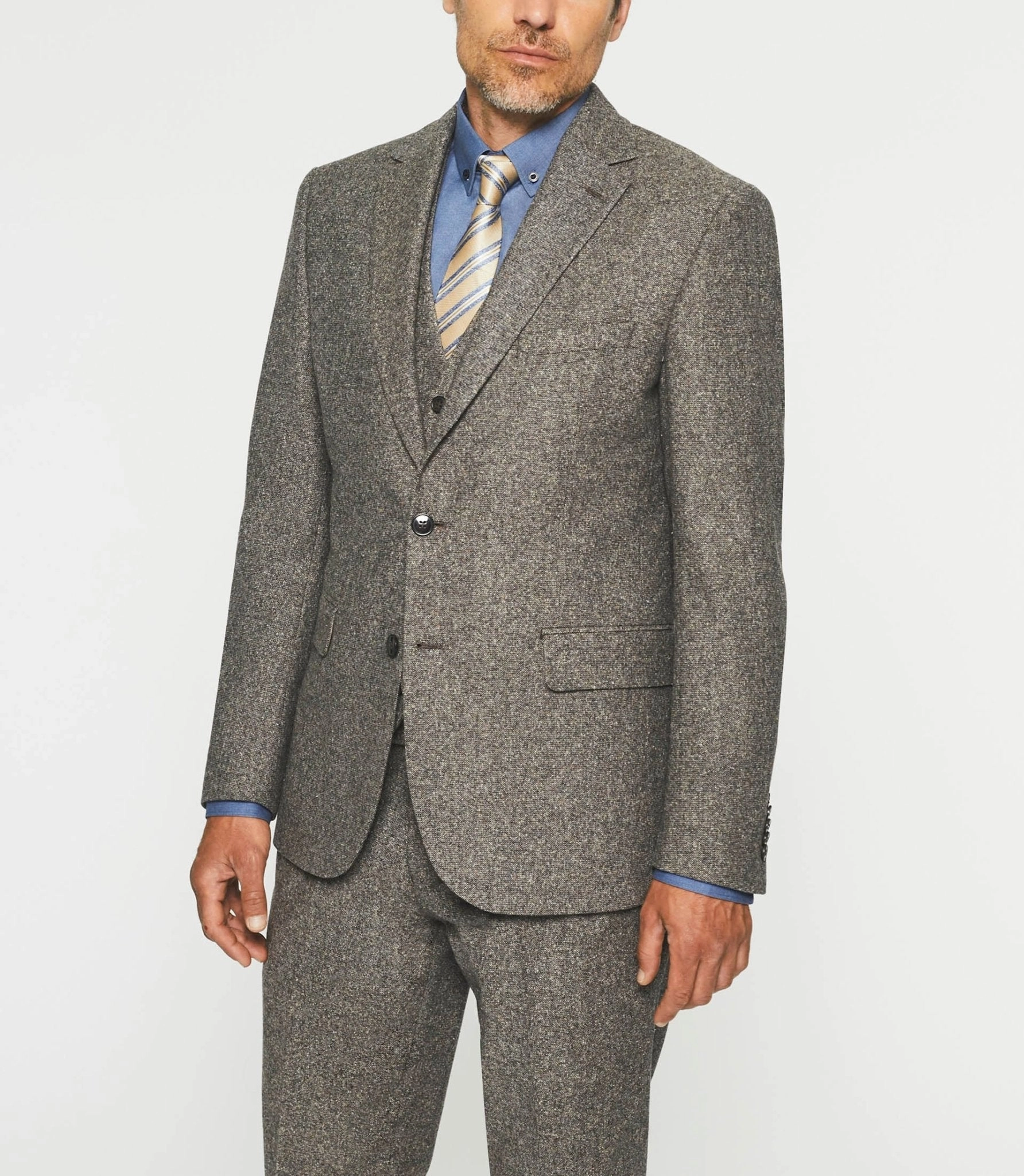 Veste ville en tweed marron SABLE