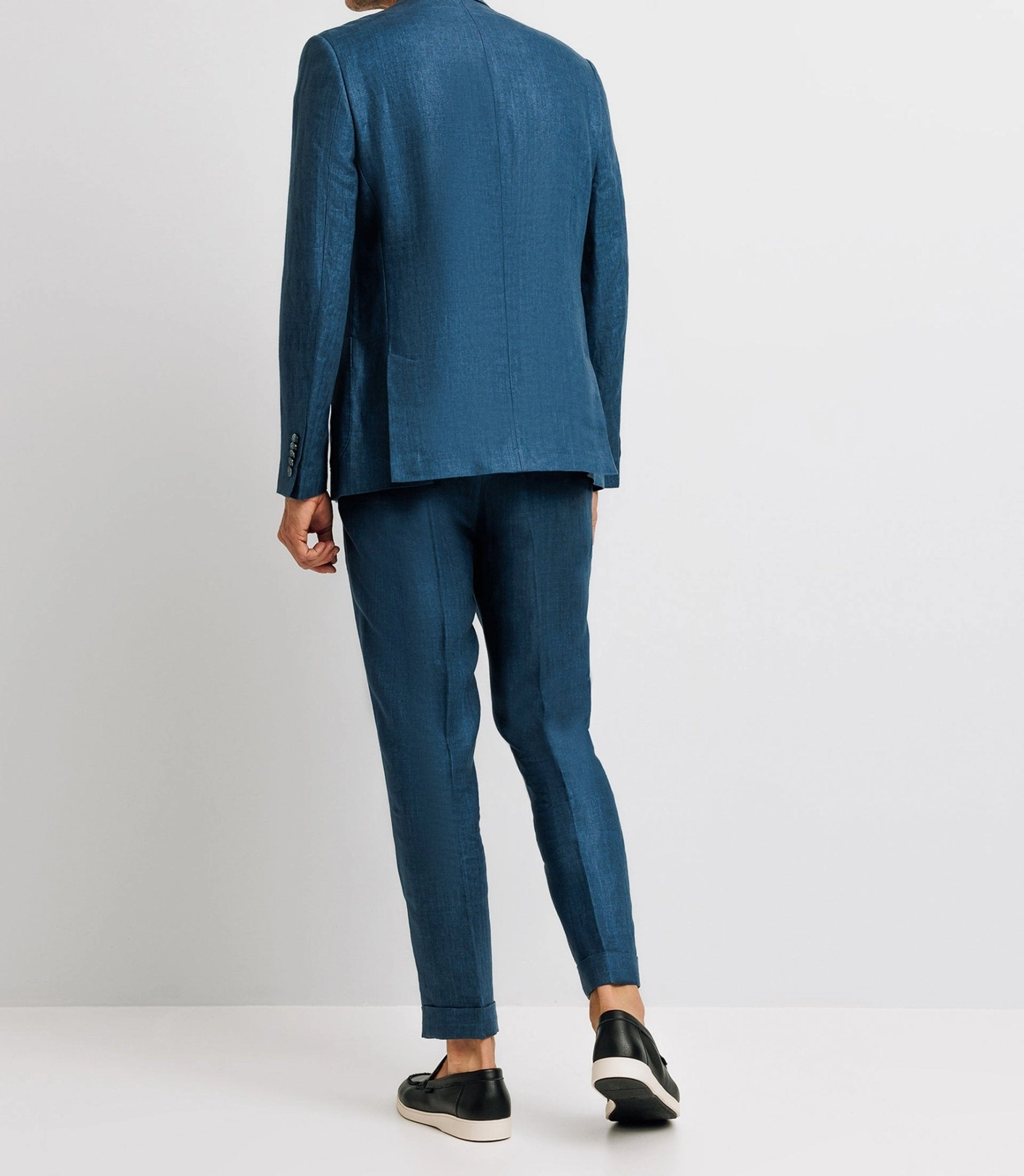Veste ville séparable 100% lin bleu indigo
