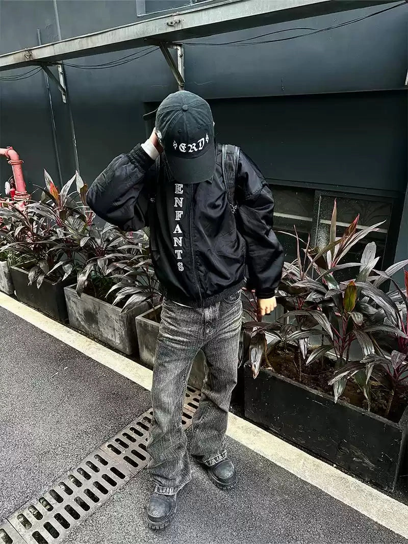 Washed Heavyweight Floor-Length Bell-Bottoms