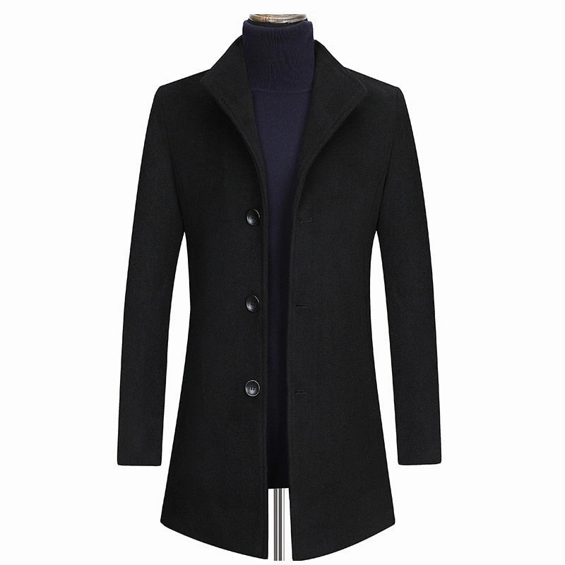West Louis™ Winter Executive Business-Men Woolen Long Trench Coat