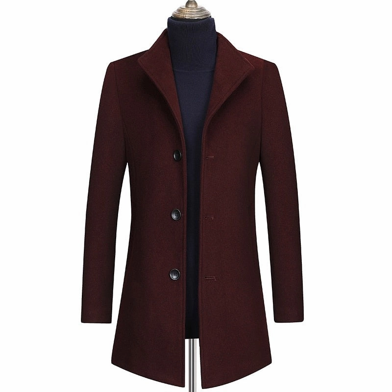 West Louis™ Winter Executive Business-Men Woolen Long Trench Coat