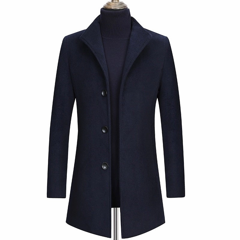 West Louis™ Winter Executive Business-Men Woolen Long Trench Coat