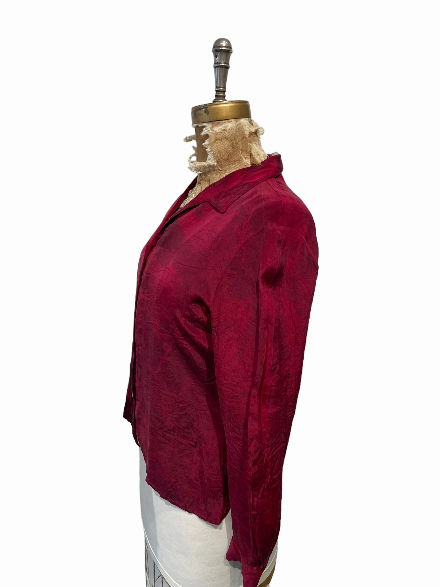 Wine Silk Blazer