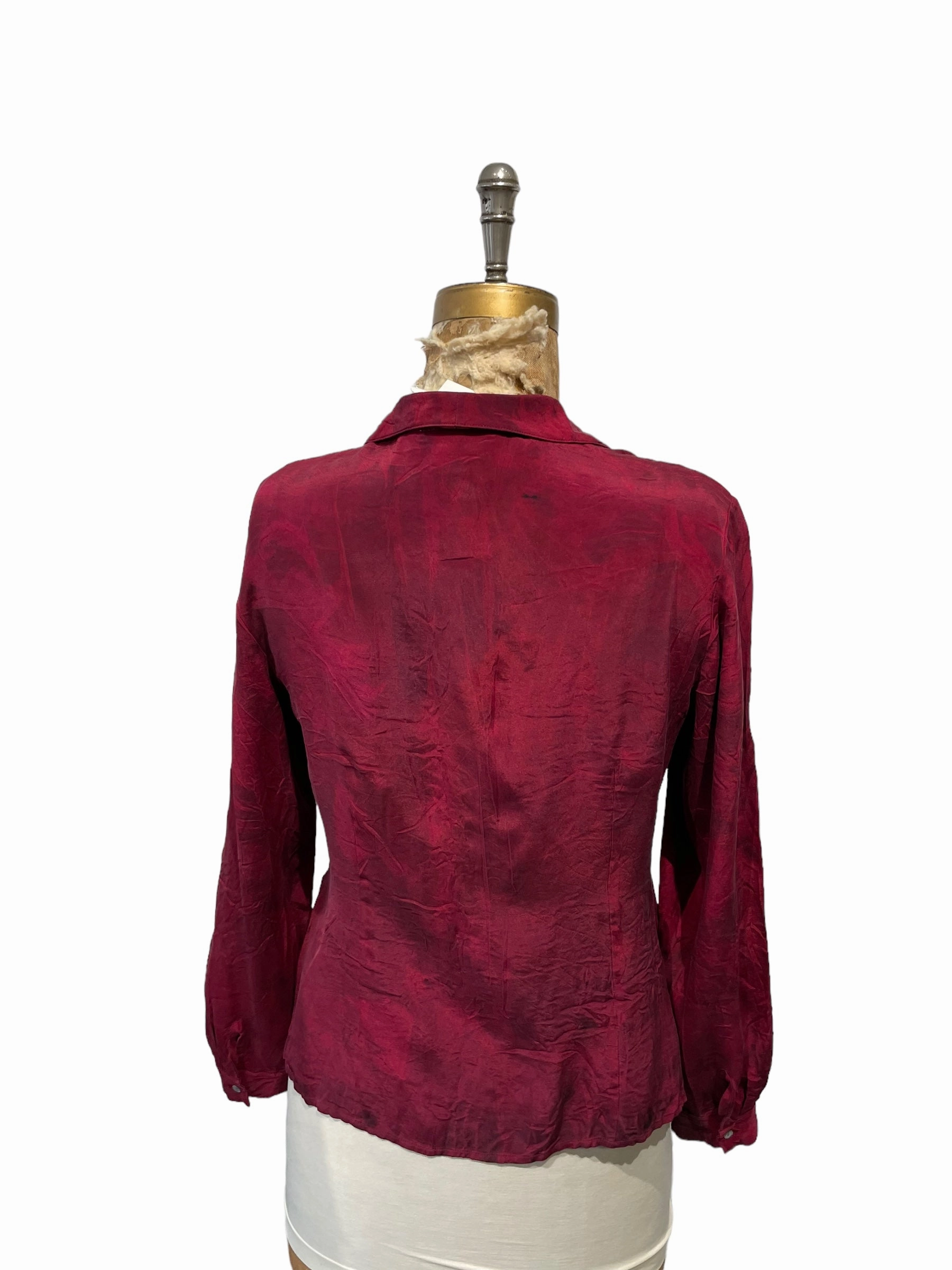 Wine Silk Blazer