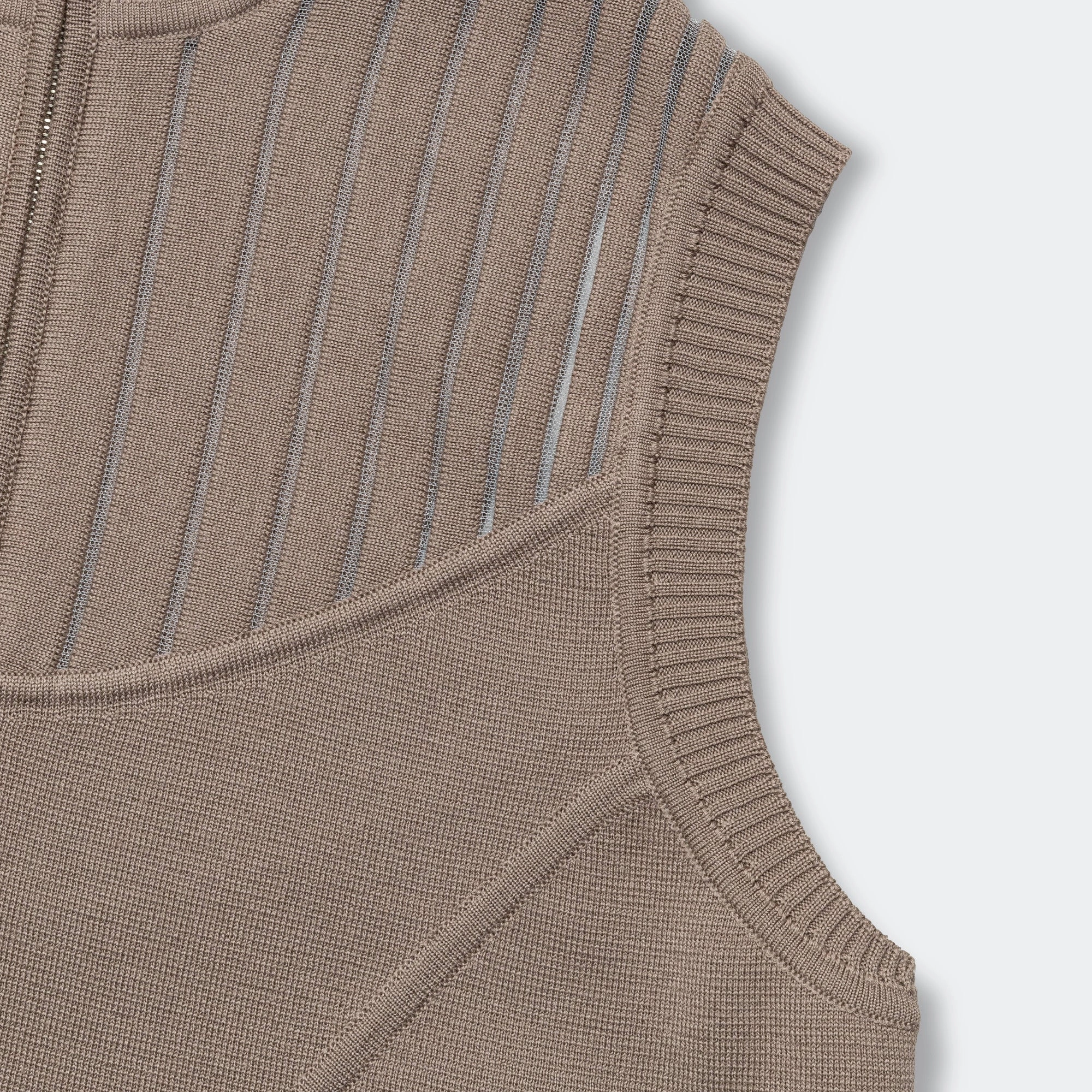 Womens ESC Knit Vest - Sepia Stone/Clear