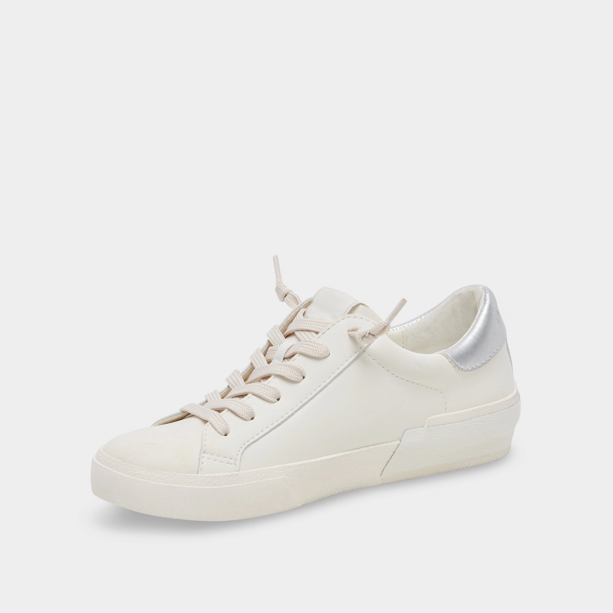ZINA FOAM 360 SNEAKERS WHITE SILVER RECYCLED LEATHER