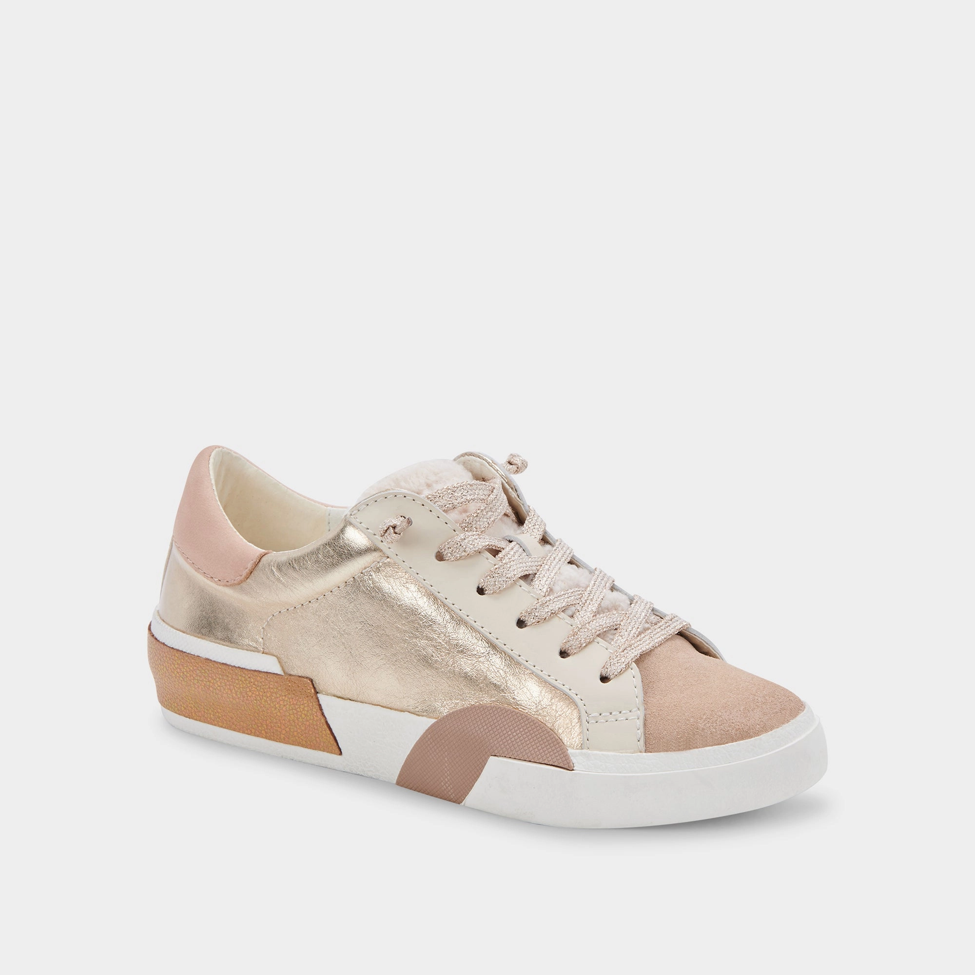 ZINA PLUSH SNEAKERS GOLD LEATHER