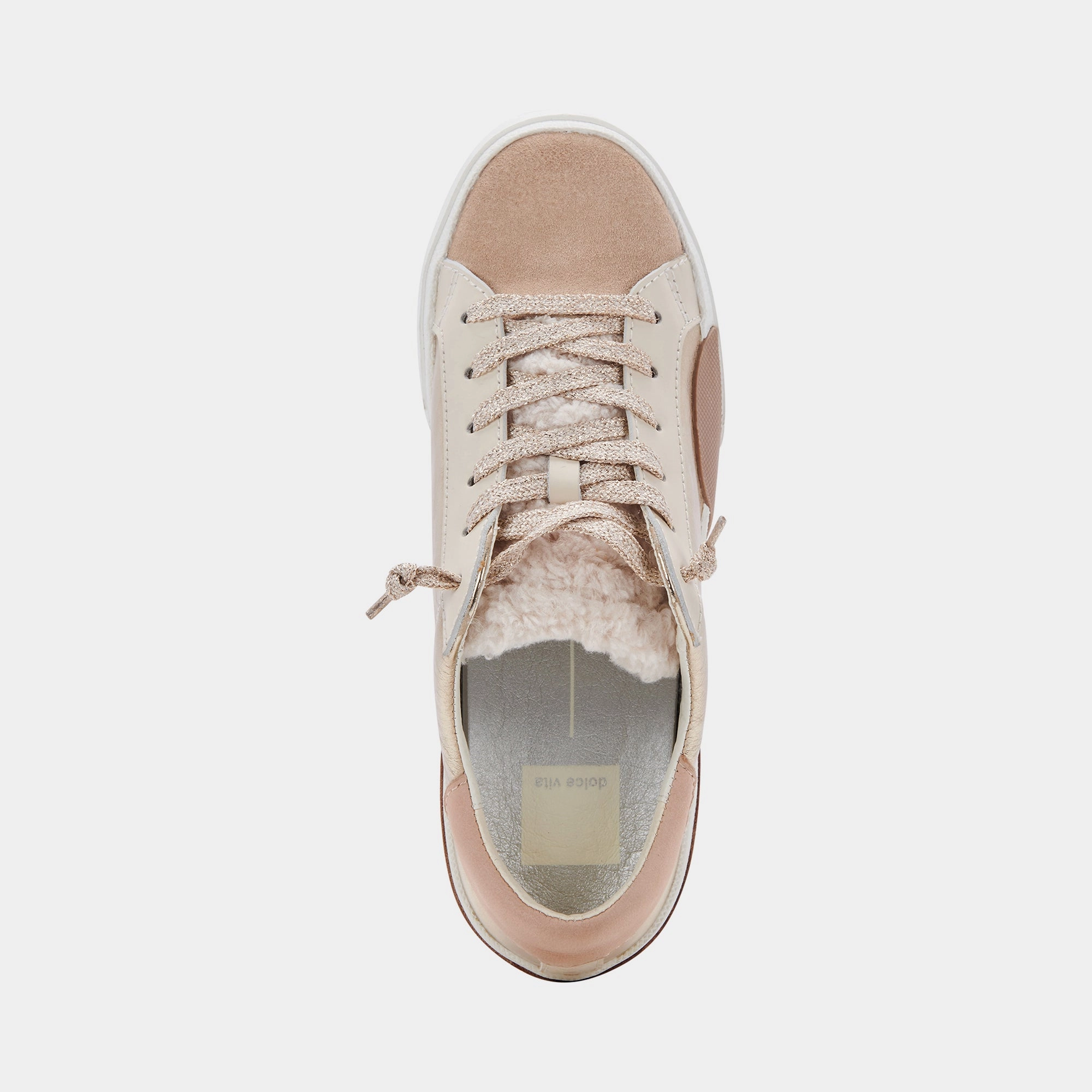 ZINA PLUSH SNEAKERS GOLD LEATHER