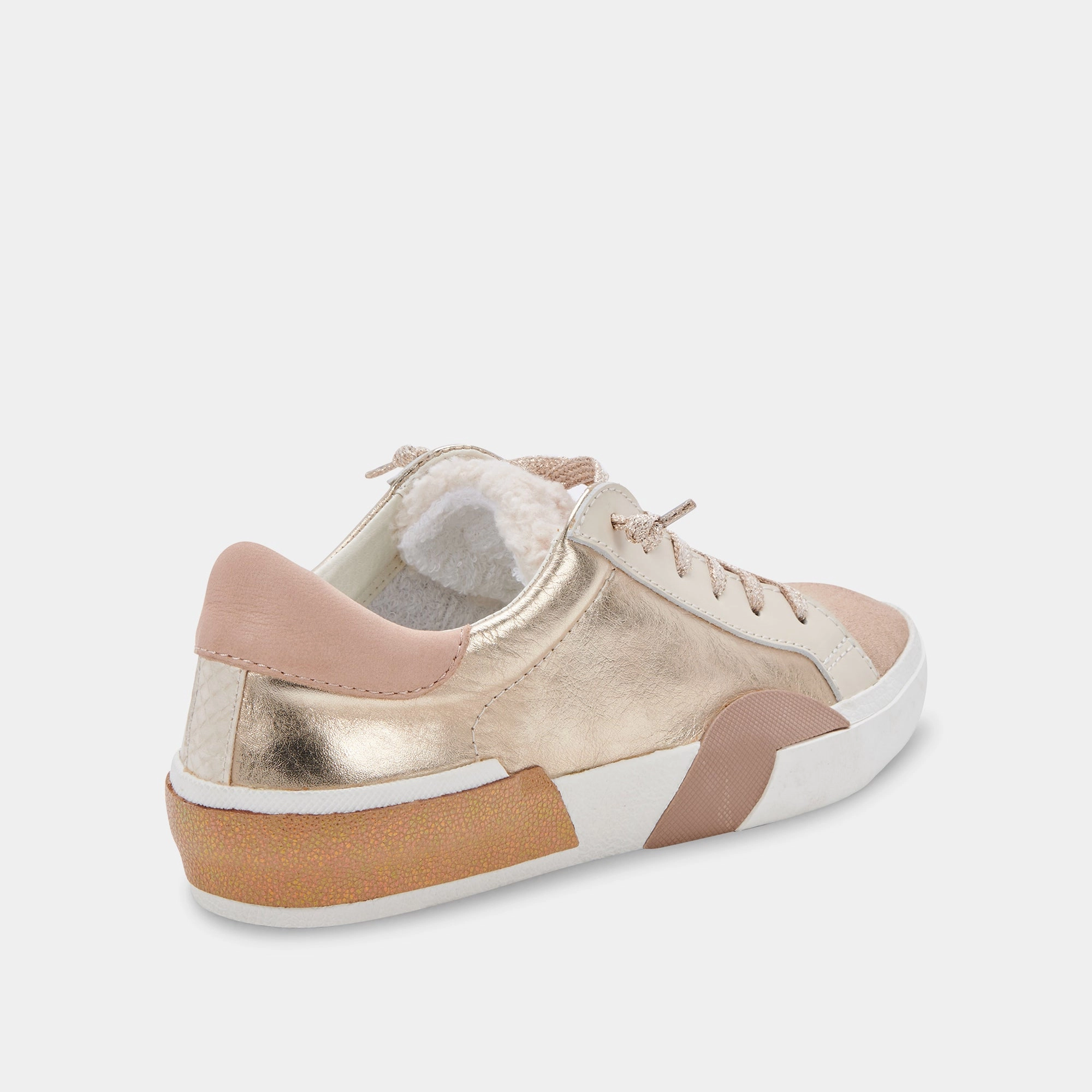 ZINA PLUSH SNEAKERS GOLD LEATHER